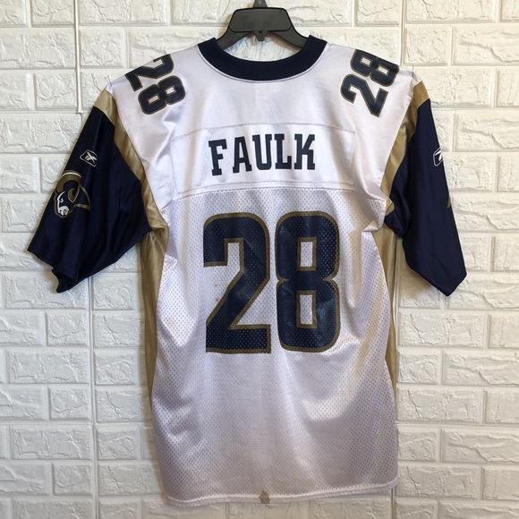 NFL St. Louis RAMS Marshall Faulk 28 jersey mens XL authentic team replica - Picture 9 of 12
